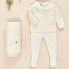 CONJUNTO PUNTO AZUL CIELO "PAZ" NIÑO BEBE DE 0M-3M