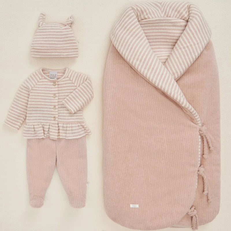 CONJUNTO RAYAS ROSA PALO "PETERPAN"