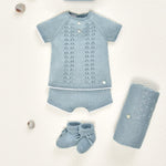 CONJUNTO PUNTO OPALO PANTALON CORTO"SERAN" NIÑO BEBE 1M-6M