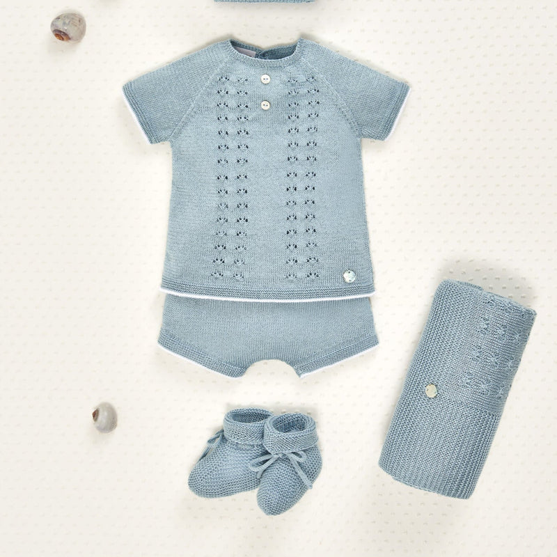 CONJUNTO PUNTO OPALO PANTALON CORTO"SERAN" NIÑO BEBE 1M-6M
