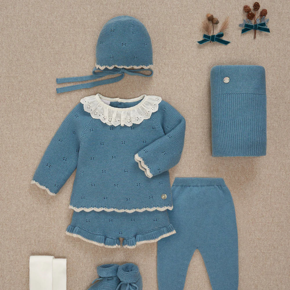 CONJUNTO PUNTO AZUL NILO "QUINTA" BEBE NIÑA