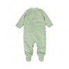 MAMELUCO VELOUR VERDE CON VOLANTES Y ESTAMPADO FLORAL "CAMINO"