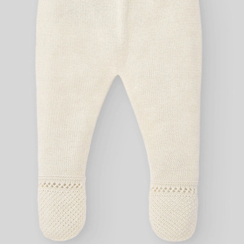 CONJUNTO PUNTO ALGODON MERCERIZADO BEIGE NIÑO BEBE PAZ