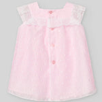VESTIDO ORGANZA PLUMETI CON PUNTILLA LINDA NIÑE BEBE