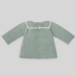 CONJUNTO PUNTO NIÑA BEBE VERDE MENTA CON POLAINA BLANCA APERTA