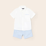 CONJUNTO BERMUDA Y CAMISA LINO BEBE NIÑO DE 9M-3 AÑOS