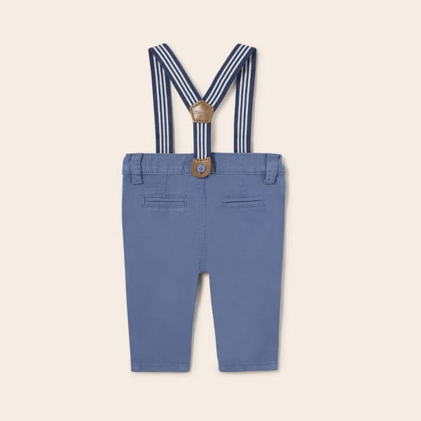 PANTALON LARGO DE ALGODON CON TIRANTES BEBE NIÑO