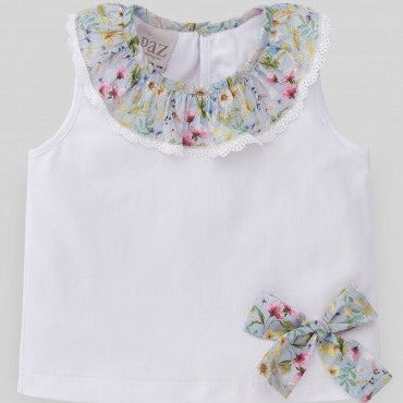 CONJUNTO PLAYERA C/ SHORT FLORES ALECRIN NIÑA DE 6M-4 AÑOS