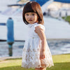 VESTIDO BORDADO LINO  BLANCO NIÑA BEBE