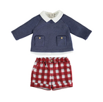 CONJUNTO BERMUDA CUADROS BEBE NIÑO