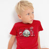 PLAYERA M/C ROJO CON DISEÑO INTERACTIVO NIÑO DE 2-8 AÑOS