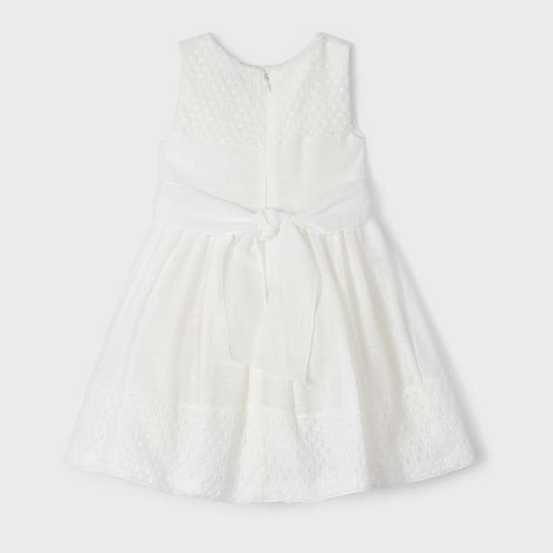 VESTIDO CRUDO LINO CEREMONIA NIÑA DE 2-8 AÑOS