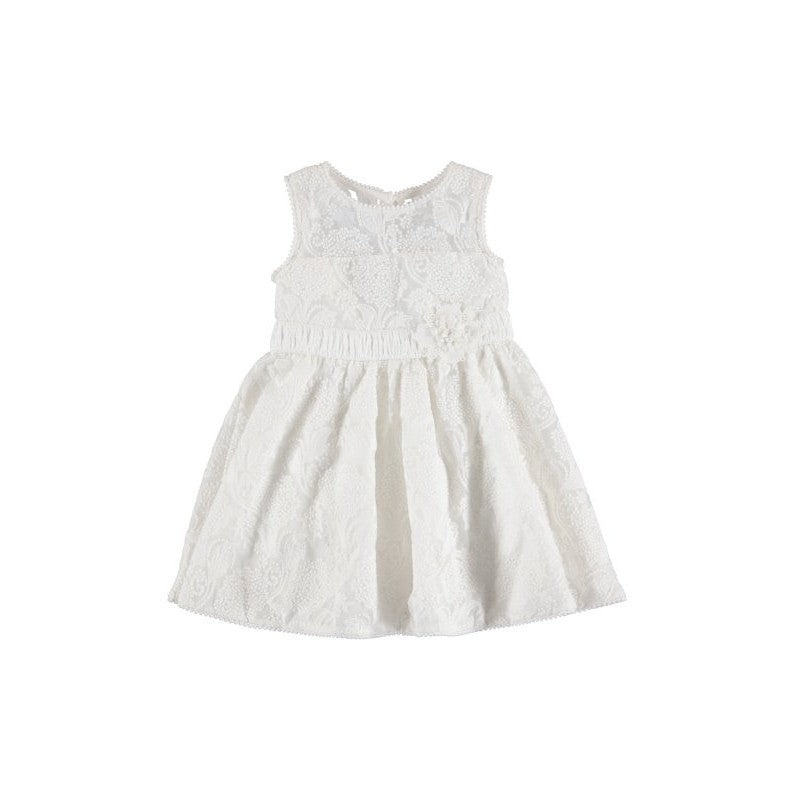 VESTIDO BLANCO  FLORES BORDADADS - Kokoletty Moda Infantil