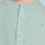 CONJUNTO CAMISA LINO M/L ANIS BERMUDA RAYAS NIÑO BEBE