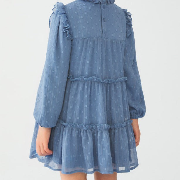 VESTIDO AZUL GASA NIÑA DE 4-14 AÑOS