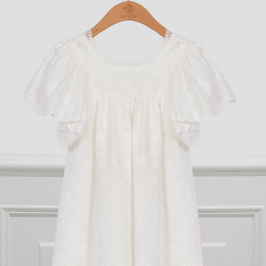 Vestido blanco gasa desmontable niña Boboli