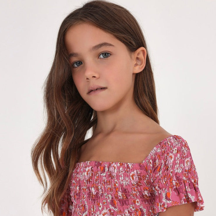 VESTIDO BUGAMBILIA NIDO DE ABEJA NIÑA DE 8-18 AÑOS