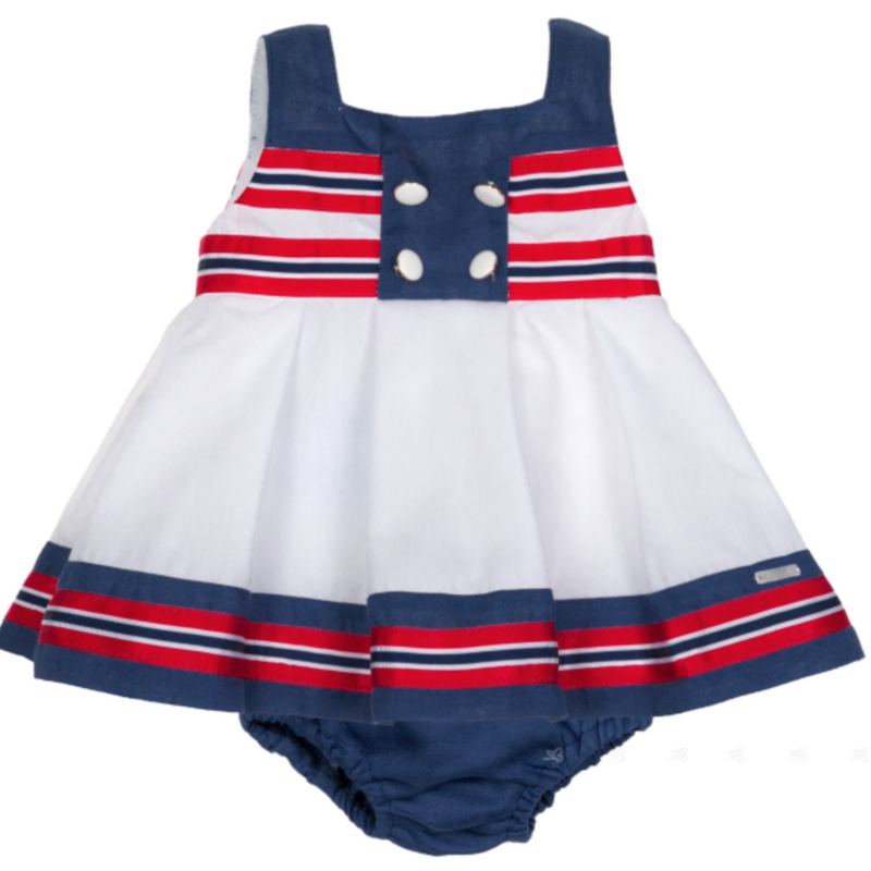 VESTIDO CON CALZÓN Y GORRO MARINERO - Kokoletty Moda Infantil
