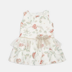 VESTIDO LINO FLORES MENTA - Kokoletty Moda Infantil
