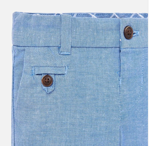 PANTALÓN LINO AZUL