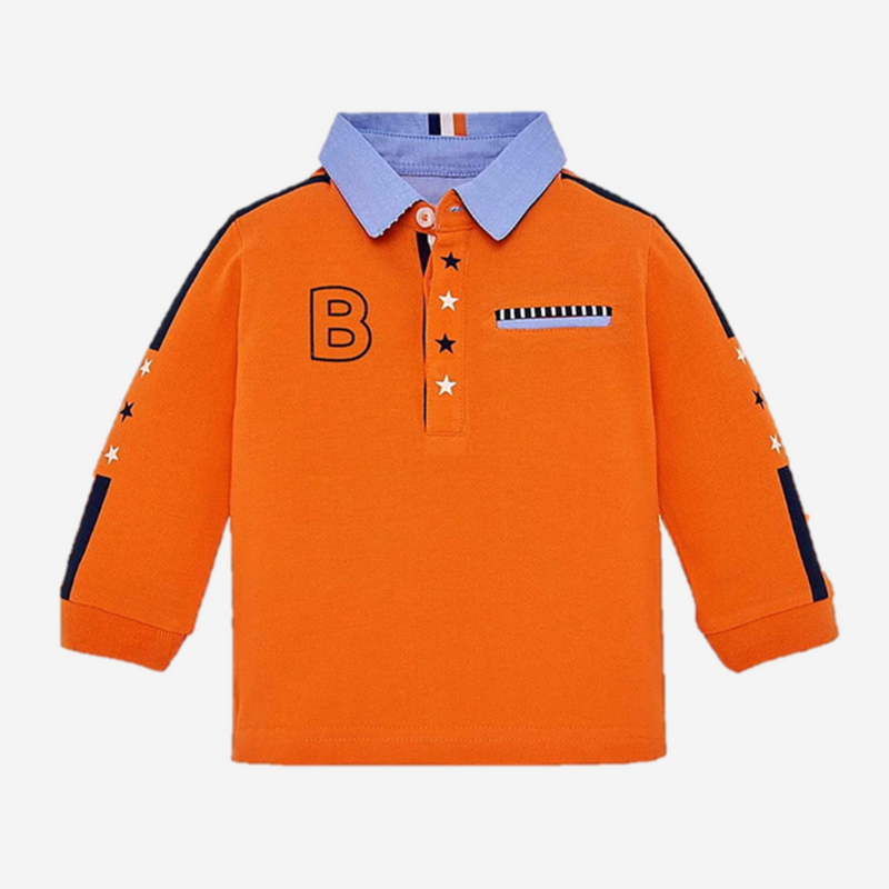 POLO MANGA LARGA NARANJA