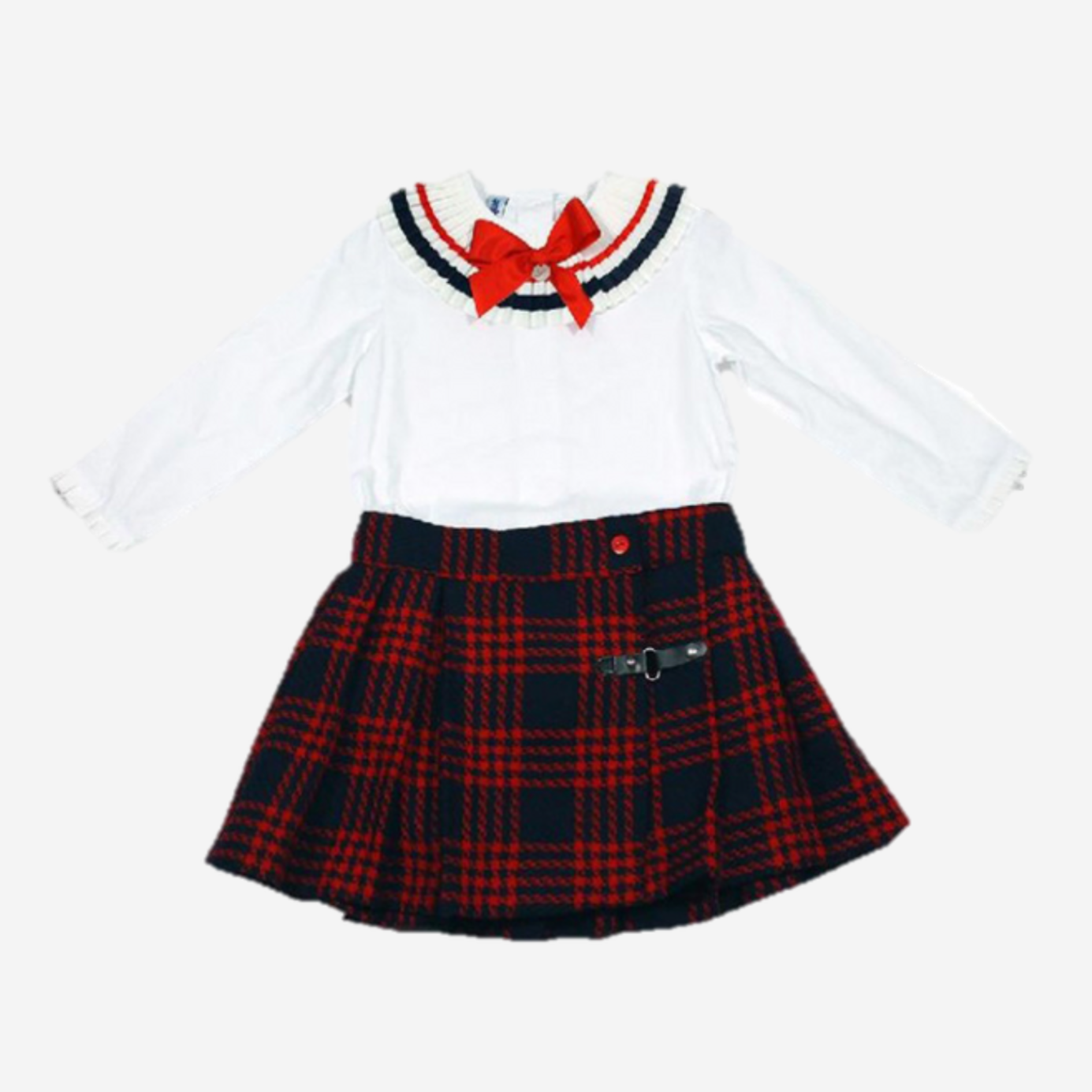 Camisa Conjunto De Top Y Falda De Cuadros CONJUNTO BLUSA CON FALDA