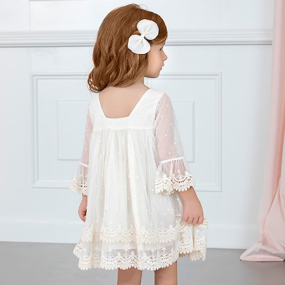 VESTIDO GUIPUR HUESO - Kokoletty Moda Infantil