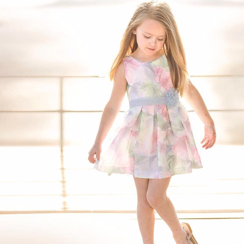 VESTIDO FLORES ROSA CON CIELO - Kokoletty Moda Infantil