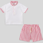 CONJUNTO POLO CON BERMUDA RAYAS LINO VUELA NIÑO  DE 6M- 10 AÑOS