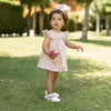 VESTIDO NIDO DE ABEJA MANDARINA NIÑA BEBE