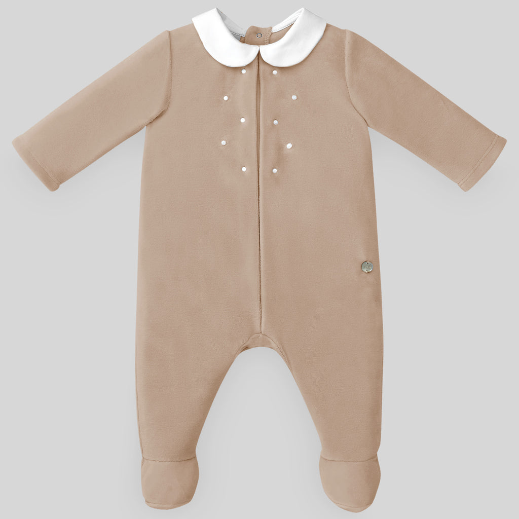 MAMELUCO VELOUR TERNURA ANGORA CRUDO BEBE