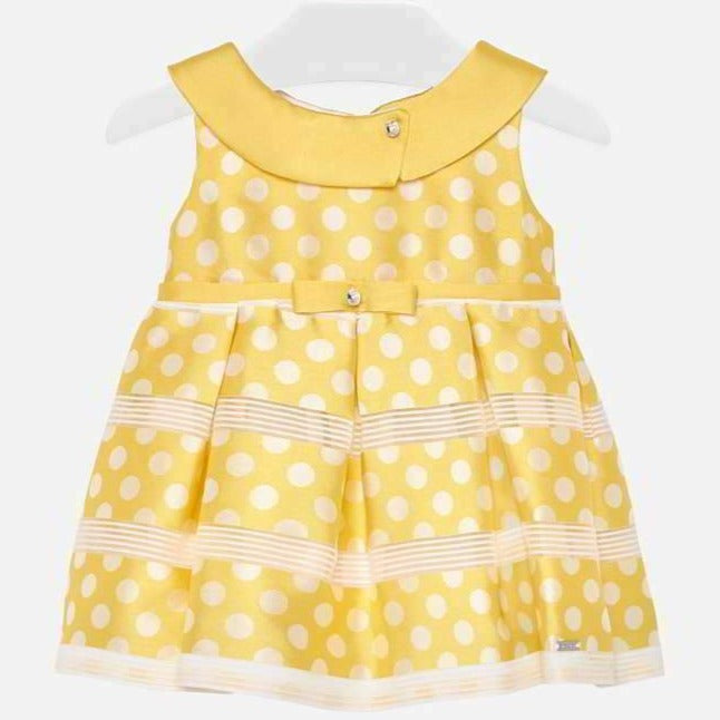 VESTIDO AMARILLO LUNARES BLANCOS - Kokoletty Moda Infantil