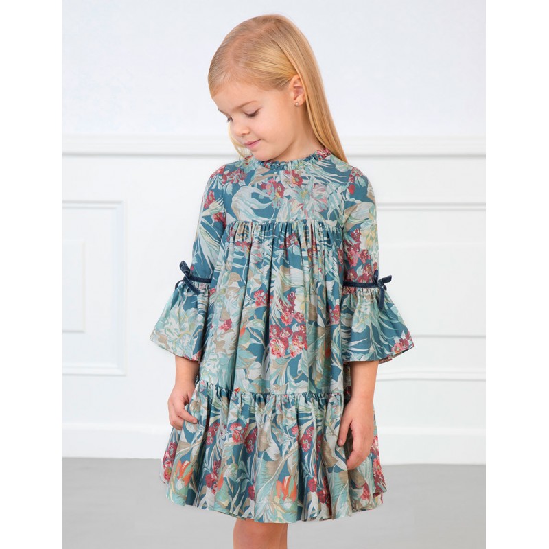 VESTIDO VILLELA ESTAMPADO VERDE - Kokoletty Moda Infantil