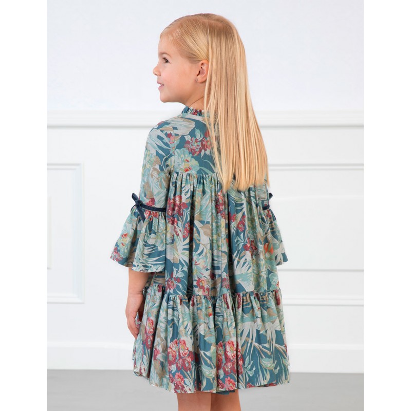 VESTIDO VILLELA ESTAMPADO VERDE - Kokoletty Moda Infantil